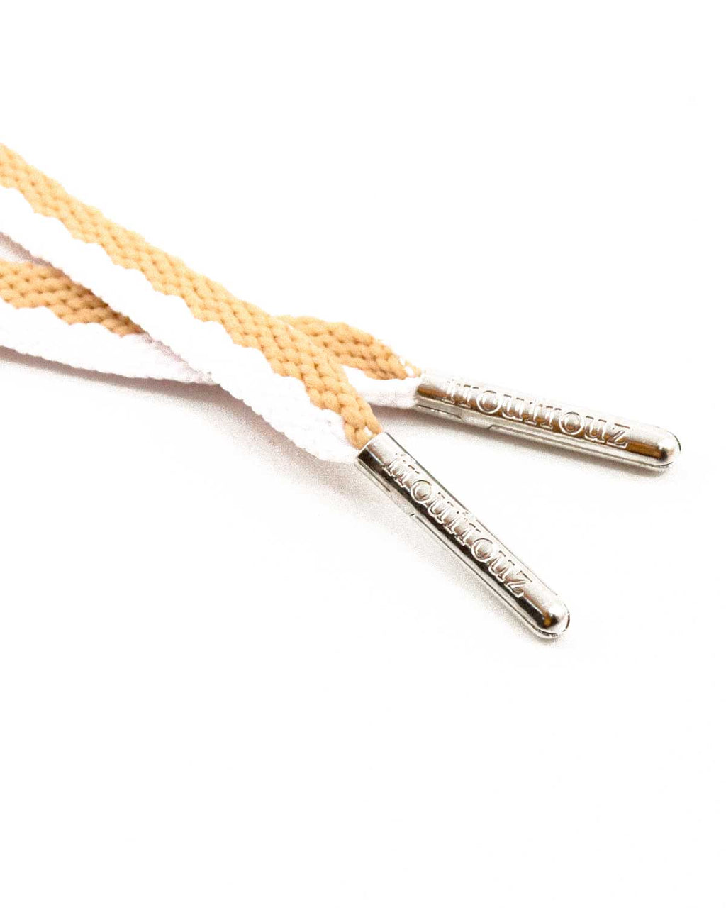 Lacets beige et blanc