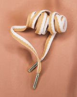 Lacets beige et blanc