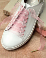 Lacets organza rose poudré