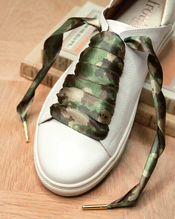 Lacets satin camouflage