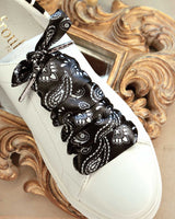 Lacets satin bandana noir
