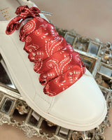 Lacets satin bandana rouge