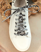 Lacets motif lézard blanc