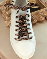 Lacets motif lézard marron