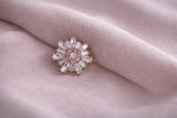 Bijou de bouton / pin's Iris Cristal Rose