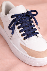 Lacets strass bleu foncé