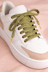 Lacets strass vert olive