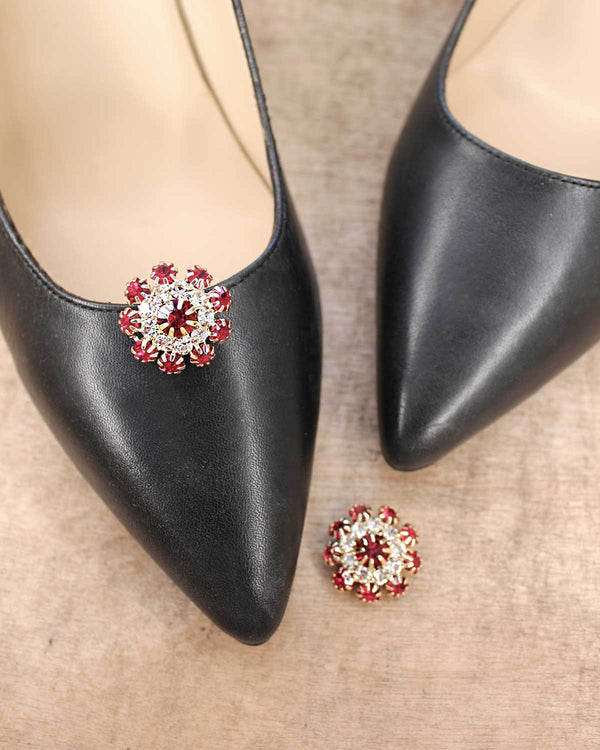 Clips Romy cristal rouge