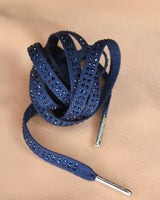 Lacets strass bleu foncé