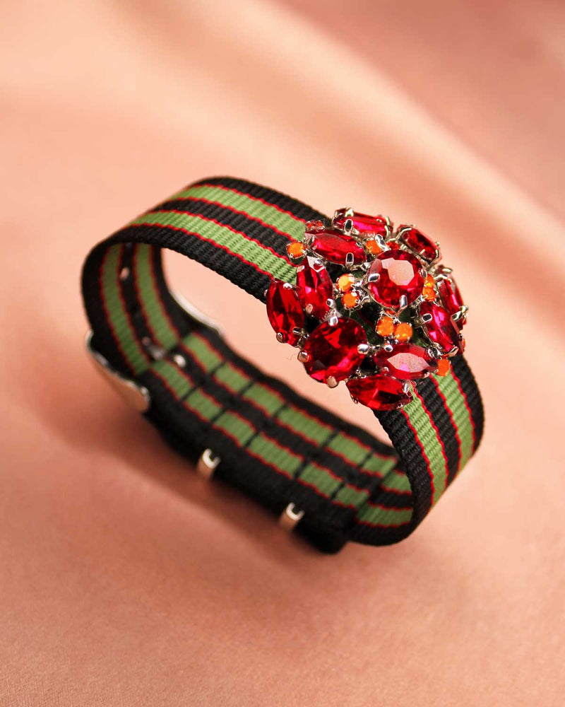 Bracelet Tanya noir vert bordeaux - Bracelets - froufrouz