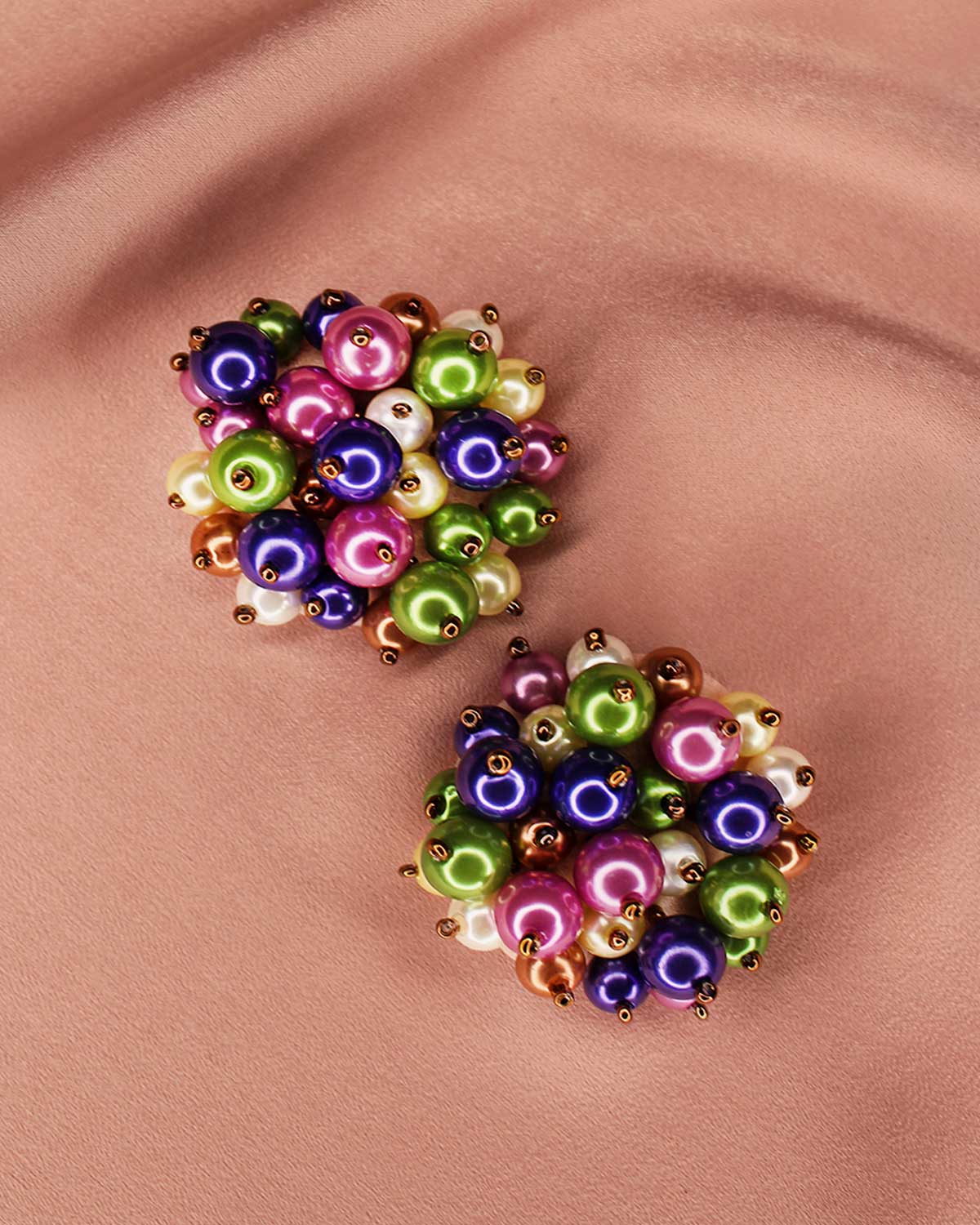 Lot De 5 Fibules (broches) Multicolores - Métal, Verre, Cristal - Neuf Sans Emballage